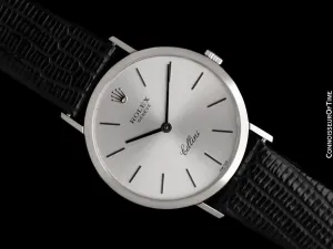 Rolex Cellini Mens 18K Gold Ref. 4112 Handwound Dress Watch - 18K White Gold