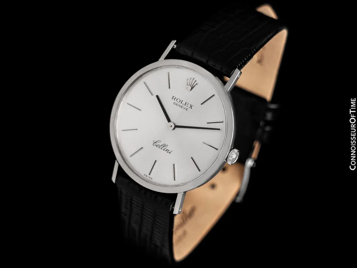 Rolex Cellini Mens 18K Gold Ref. 4112 Handwound Dress Watch - 18K White Gold