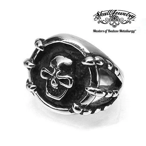 Round Skull Ring /Dragon Claws - (4026)