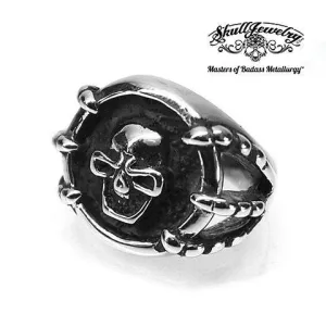 Round Skull Ring /Dragon Claws - (4026)