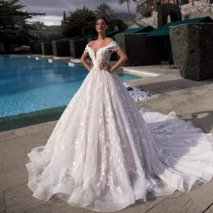 Roycebridal Princess Bridal Gown Vintage Lace Wedding Dresses Off the Shoulder