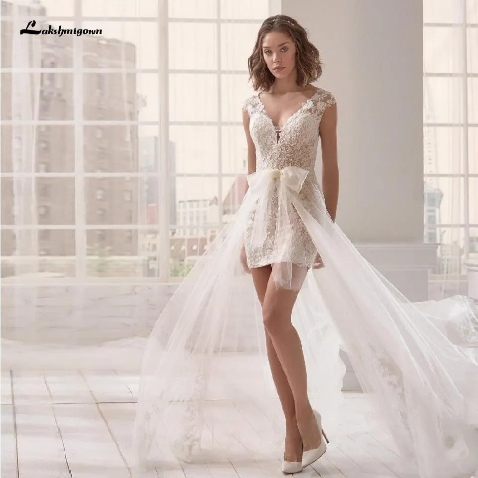 Roycebridal Short Wedding Dress Boho Beach Vintage Lace Bridal Dresses