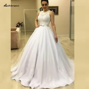 Roycebridal Vintage Lace Sleeveless Bridal Gown Wedding Dresses