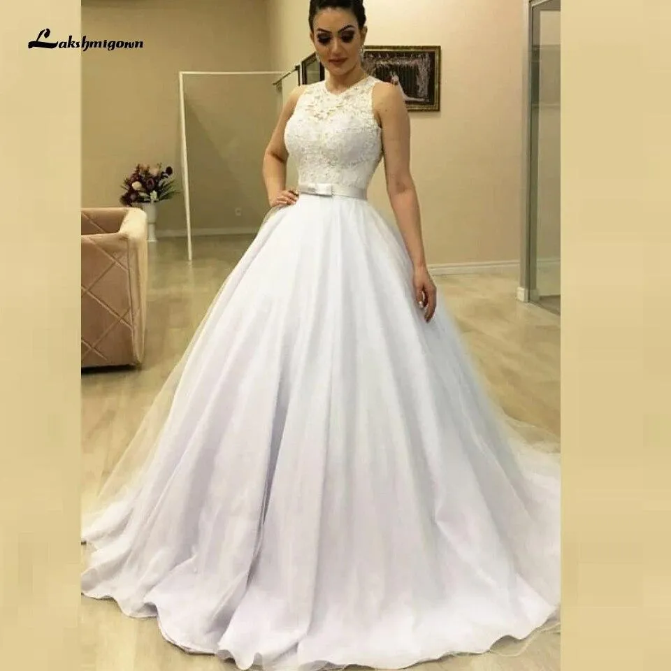 Roycebridal Vintage Lace Sleeveless Bridal Gown Wedding Dresses