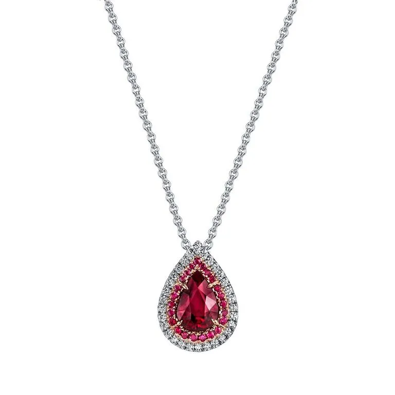 Ruby and Diamond Duet Pendant