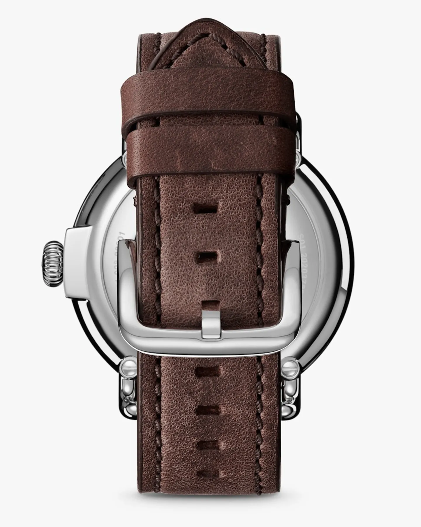 RUNWELL 45MM AUTOMATIC STATION AGENT WATCH WITH CATTAIL LEATHER STRAP