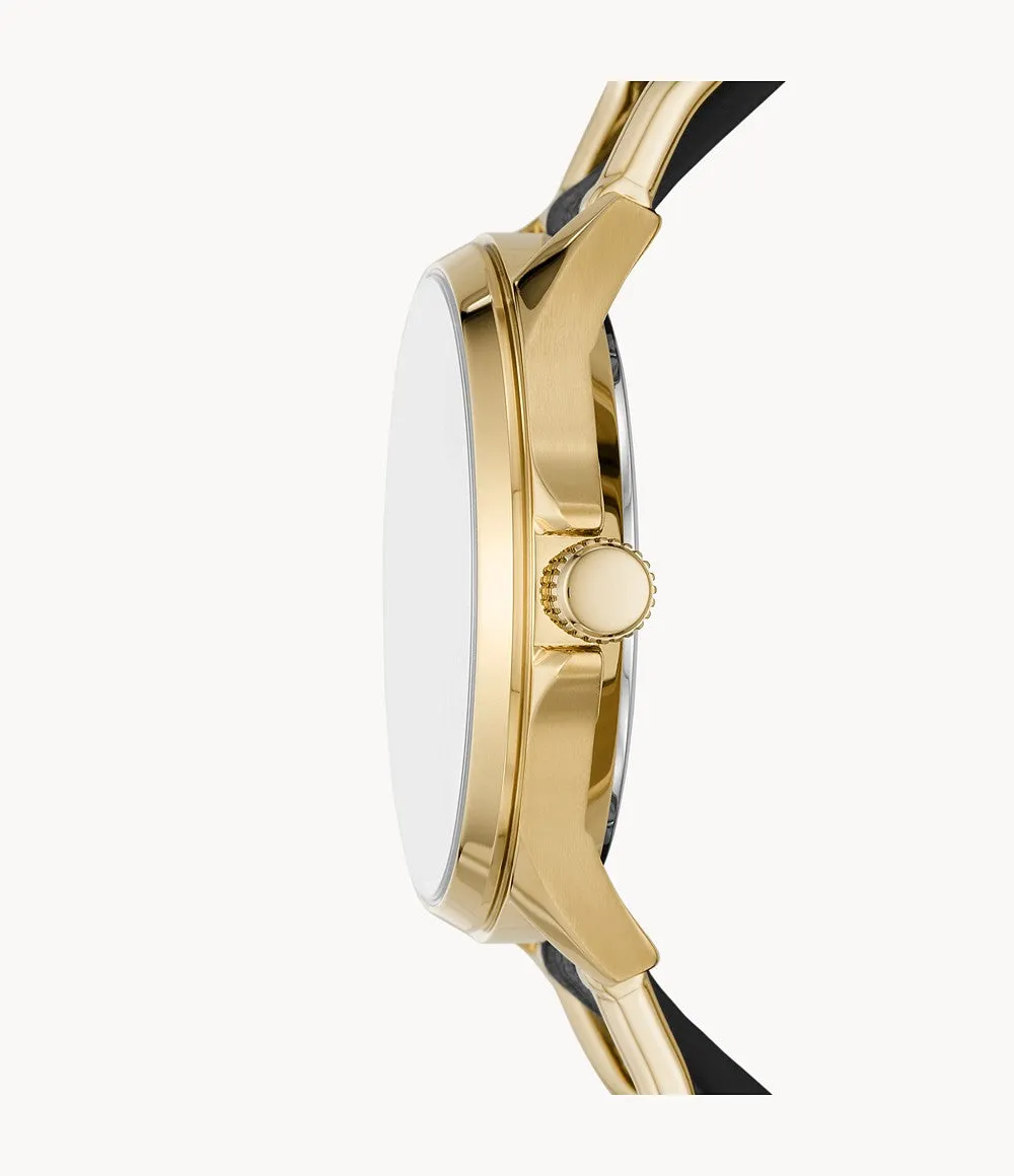 Sadie Multifunction Black Eco Leather Watch ES5140