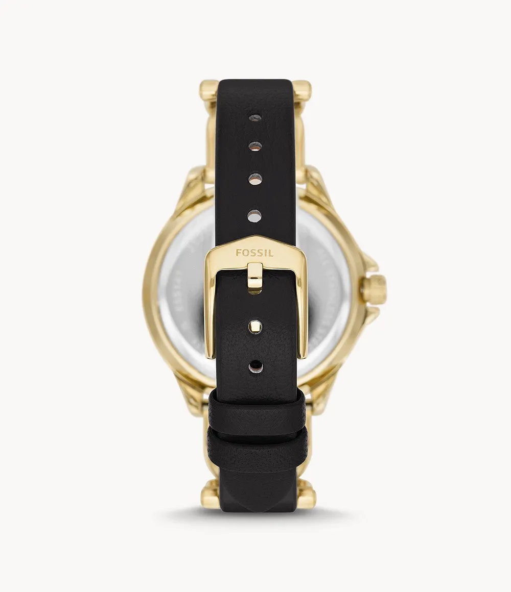 Sadie Multifunction Black Eco Leather Watch ES5140