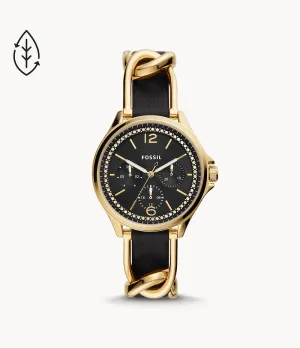Sadie Multifunction Black Eco Leather Watch ES5140