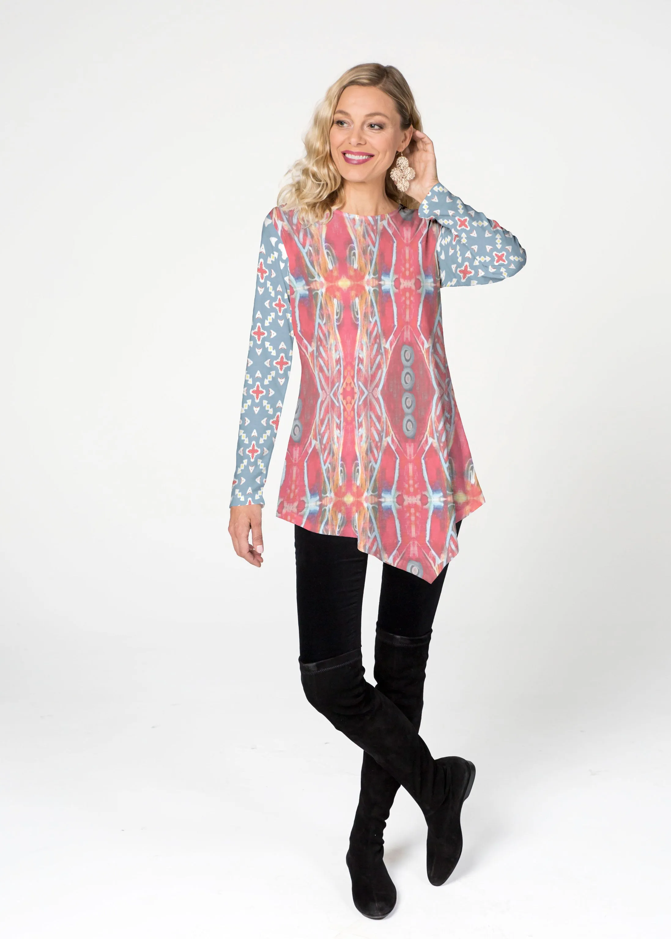 Sedona Sunset (2816) ~ Asymmetrical French Terry Tunic