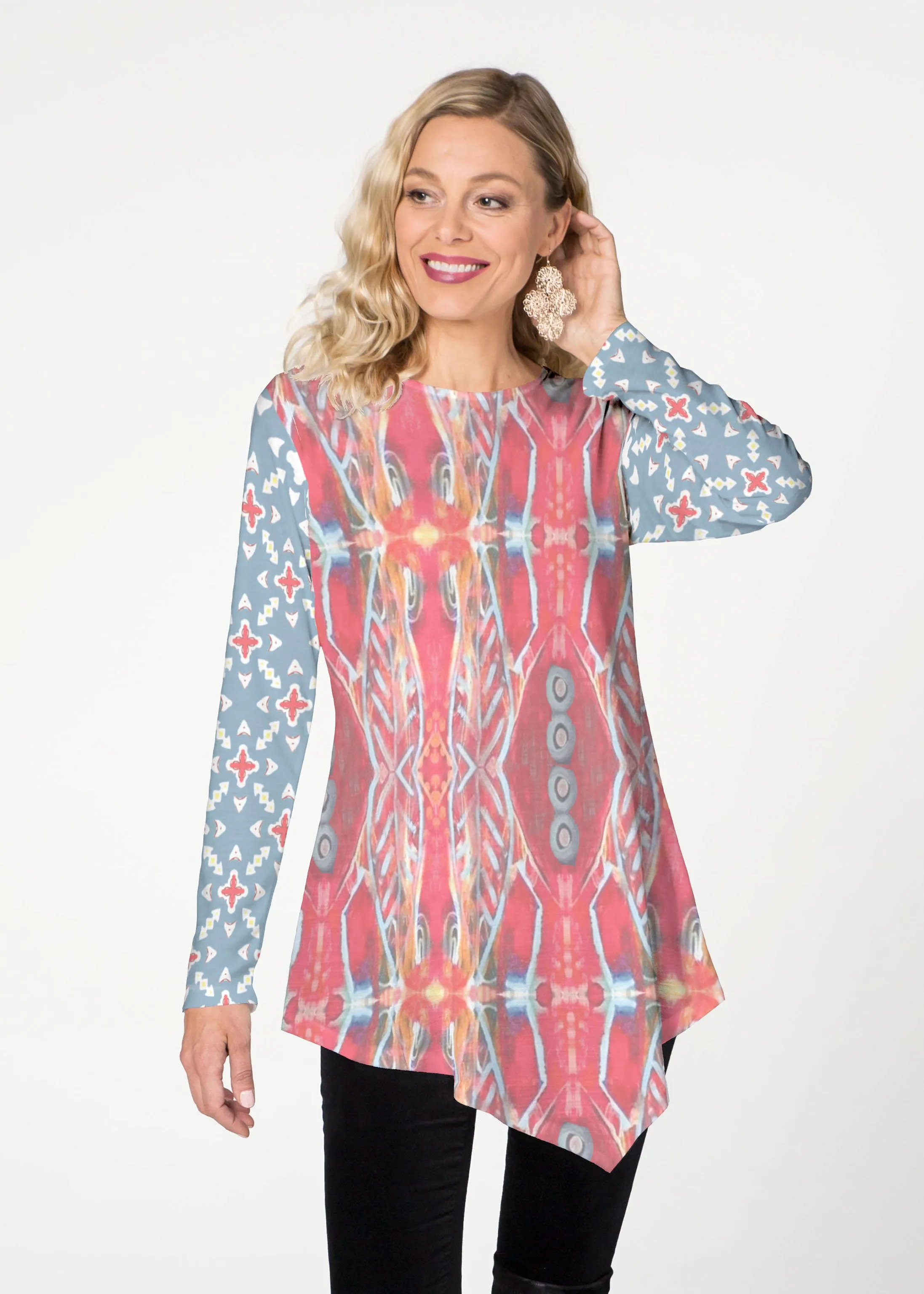 Sedona Sunset (2816) ~ Asymmetrical French Terry Tunic