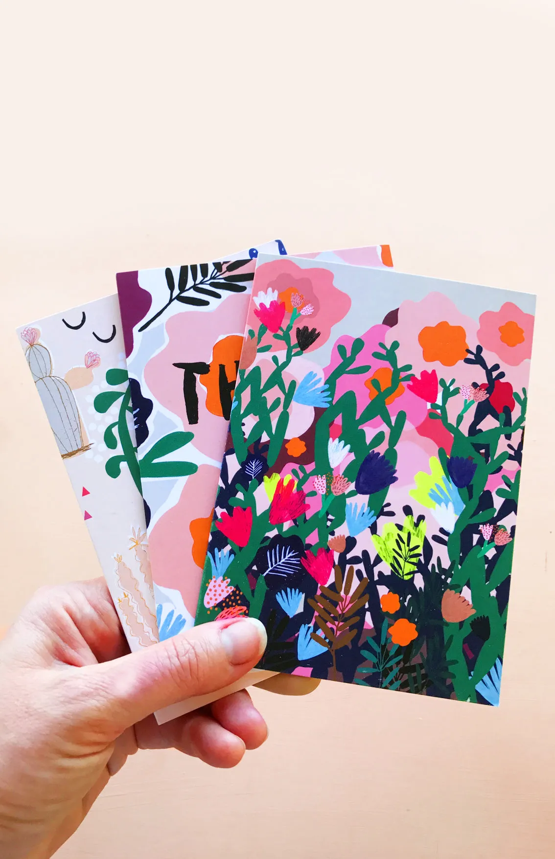 SET OF 3 Greeting folded cards (5" X 7")