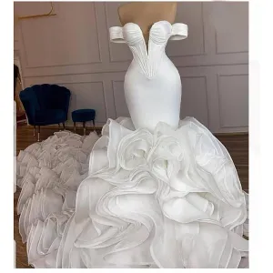 Sexy ruffles mermaid wedding dress 2021