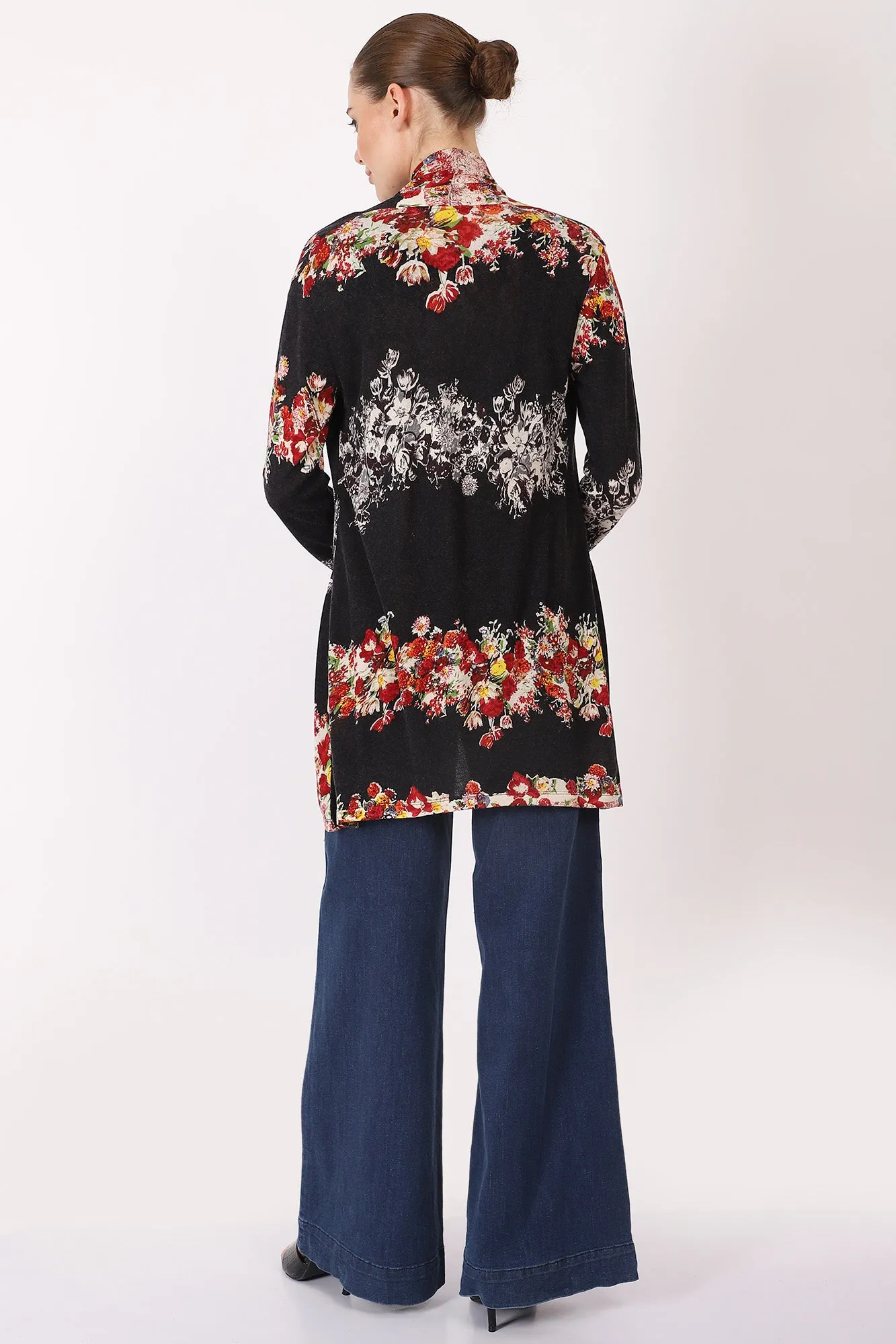 Silk Cashmere - Bouquet Floral Duster Coat