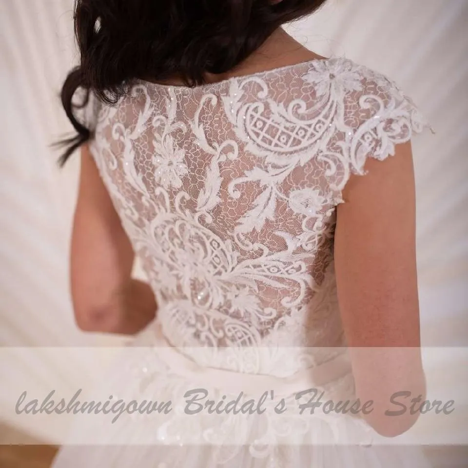 Simples Bridal Dress Vintage Lace Embroidery Wedding Gowns