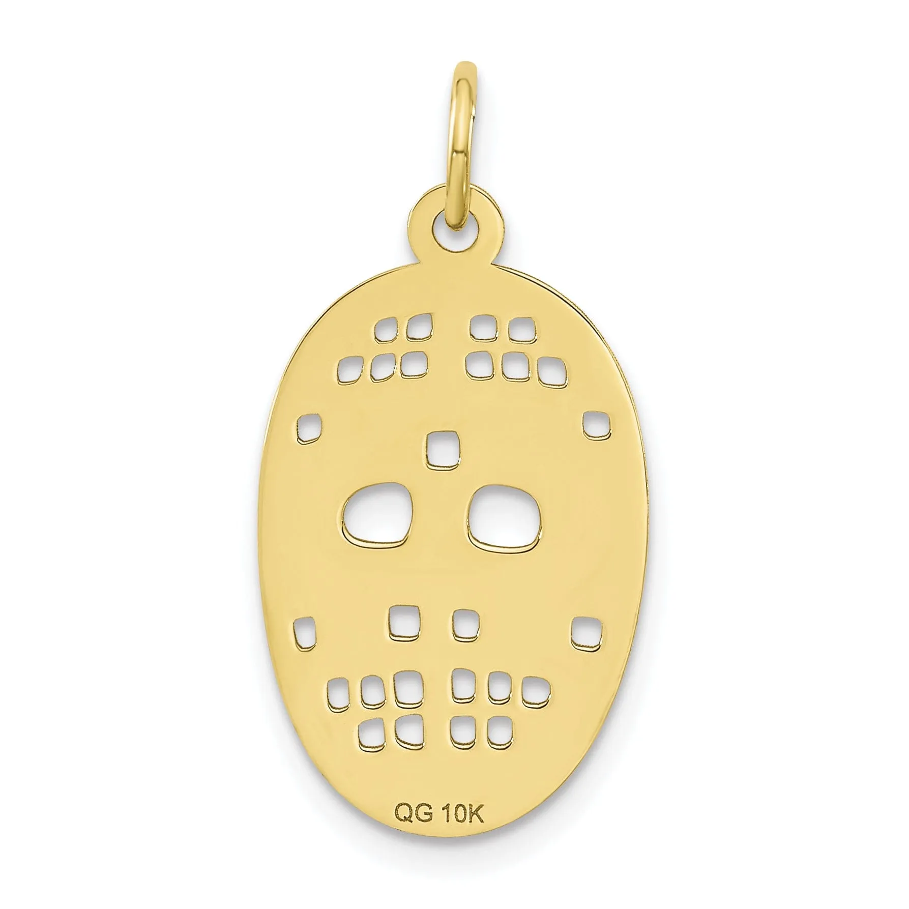 Solid 10k Yellow Gold Hockey Mask Charm Pendant