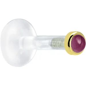 Solid 14KT Yellow Gold 2mm Genuine Rhodolite Garnet Bioplast Push in Monroe