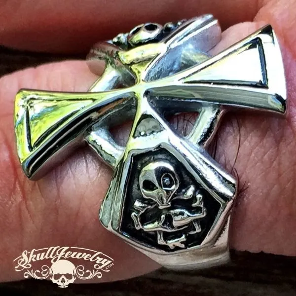 'St. George' Cross with Skeletons Ring (218)