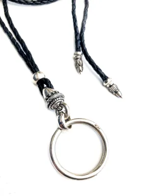 Sterling Acorn Eyering Necklace