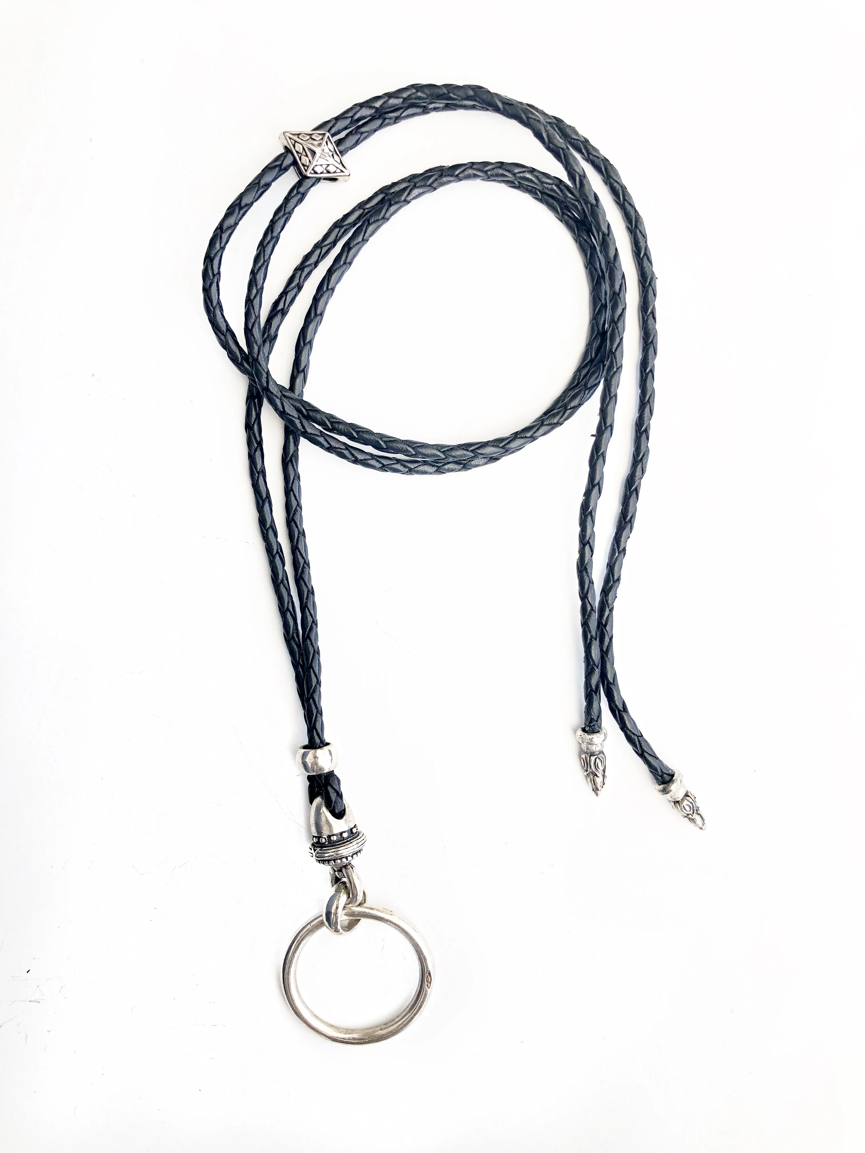 Sterling Acorn Eyering Necklace