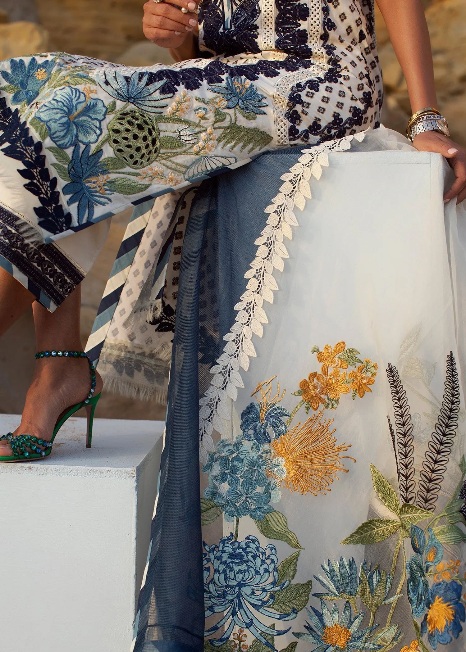 Summer Blooms - 6A - Cobalt | Crimson Serendipity Luxury Lawn Collection 2022