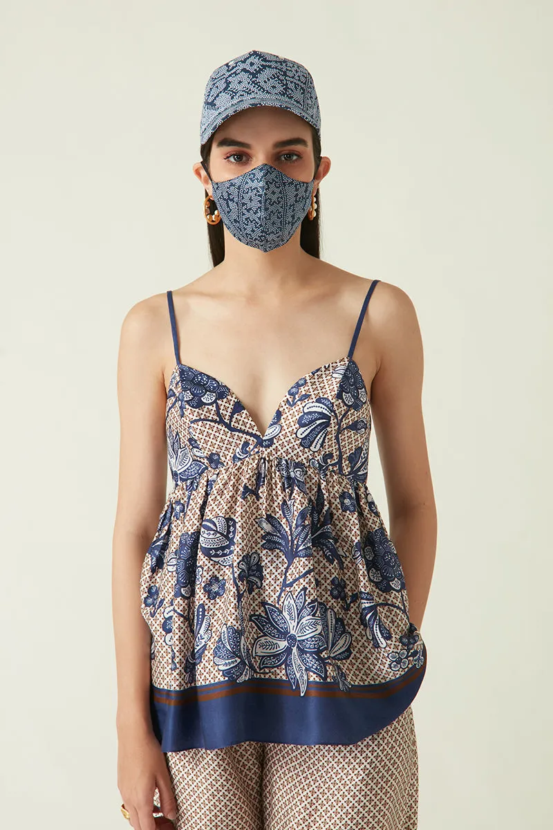 Summer Cap Cotton Satin Melati Printed-Java E2-Fashion Edit-JV-CAP-05-Payal Pratap