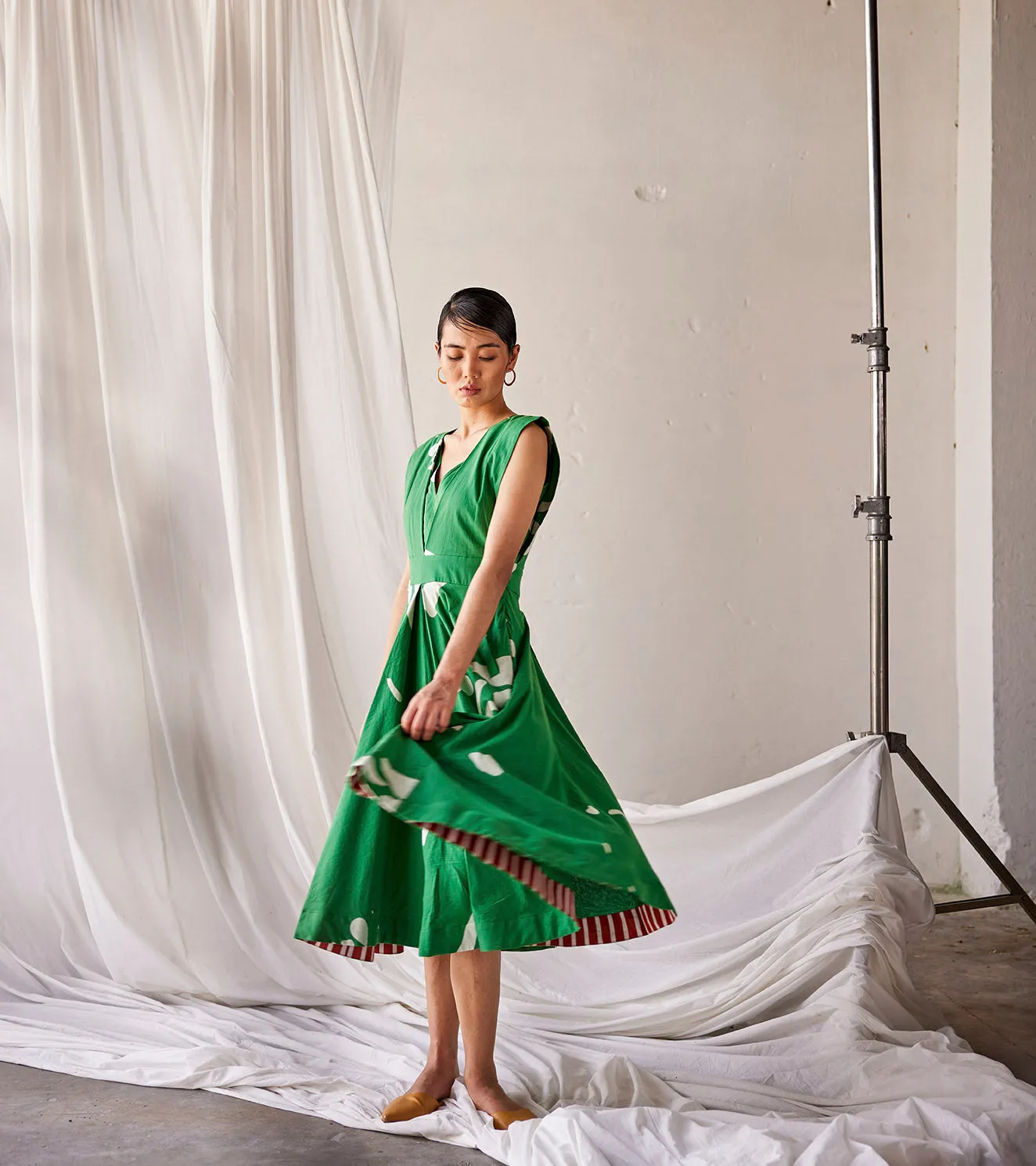 Summer Dress Cotton Printed-Forest Green-Fashion Edit Indian Summer-KW806-Khara Kapas