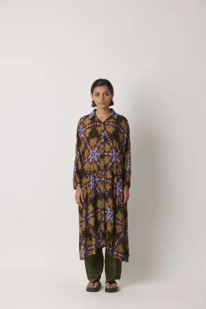 Summer Dress Shirt Silk Aardo Double Layered Print-Kaleidoscope-Fashion Edit-Yc14D-120 Yc14Kl-02-Yavi