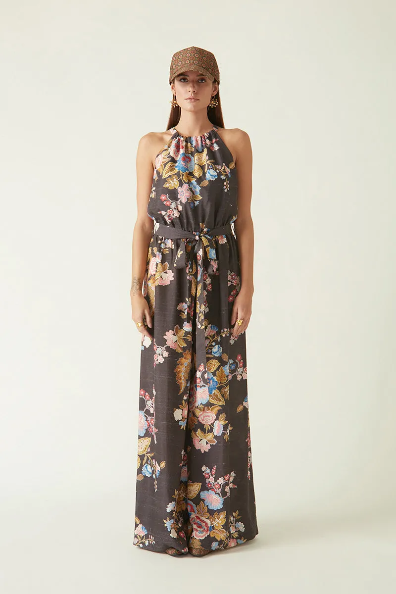 Summer Jumpsuit Linen Satin Printed-Fashion Edit Java 03A-2JV-13-Payal Pratap