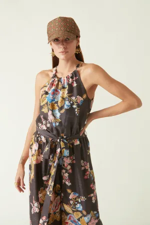 Summer Jumpsuit Linen Satin Printed-Fashion Edit Java 03A-2JV-13-Payal Pratap