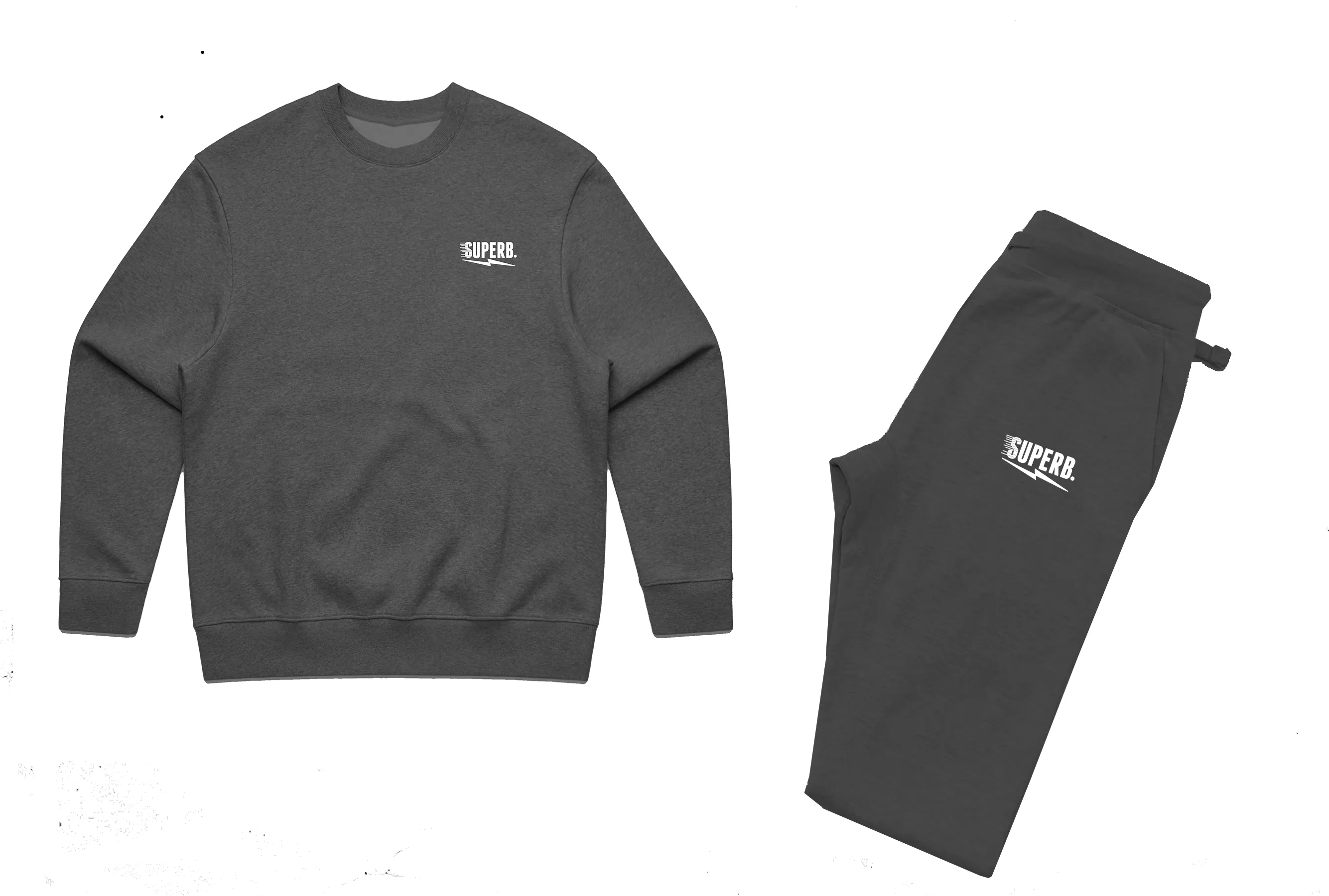 Superb Chest Logo Crewneck - Charcoal
