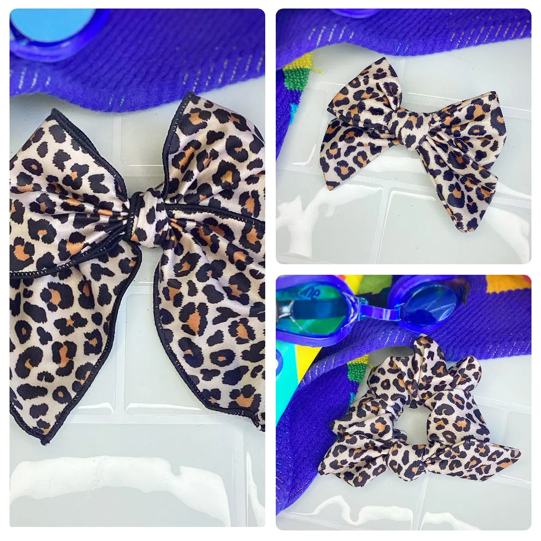 SWIM FABRIC Classic Leopard Scrunchie and Bow Collection