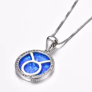 Taurus 925 Silver opal necklace