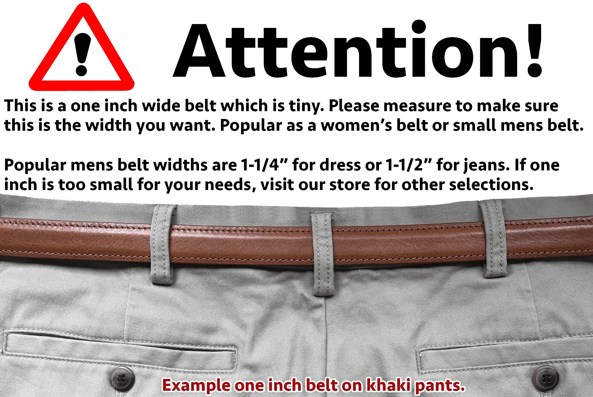 The Colt: Brown Non Stitched Leather Belt Petite Width 1.00"