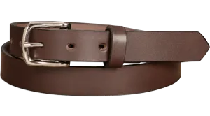 The Colt: Brown Non Stitched Leather Belt Petite Width 1.00"