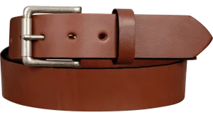 The Maverick: Medium Brown Non Stitched Leather Belt 1.50"