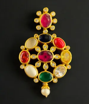 The Payal Silver Navratna Pendant