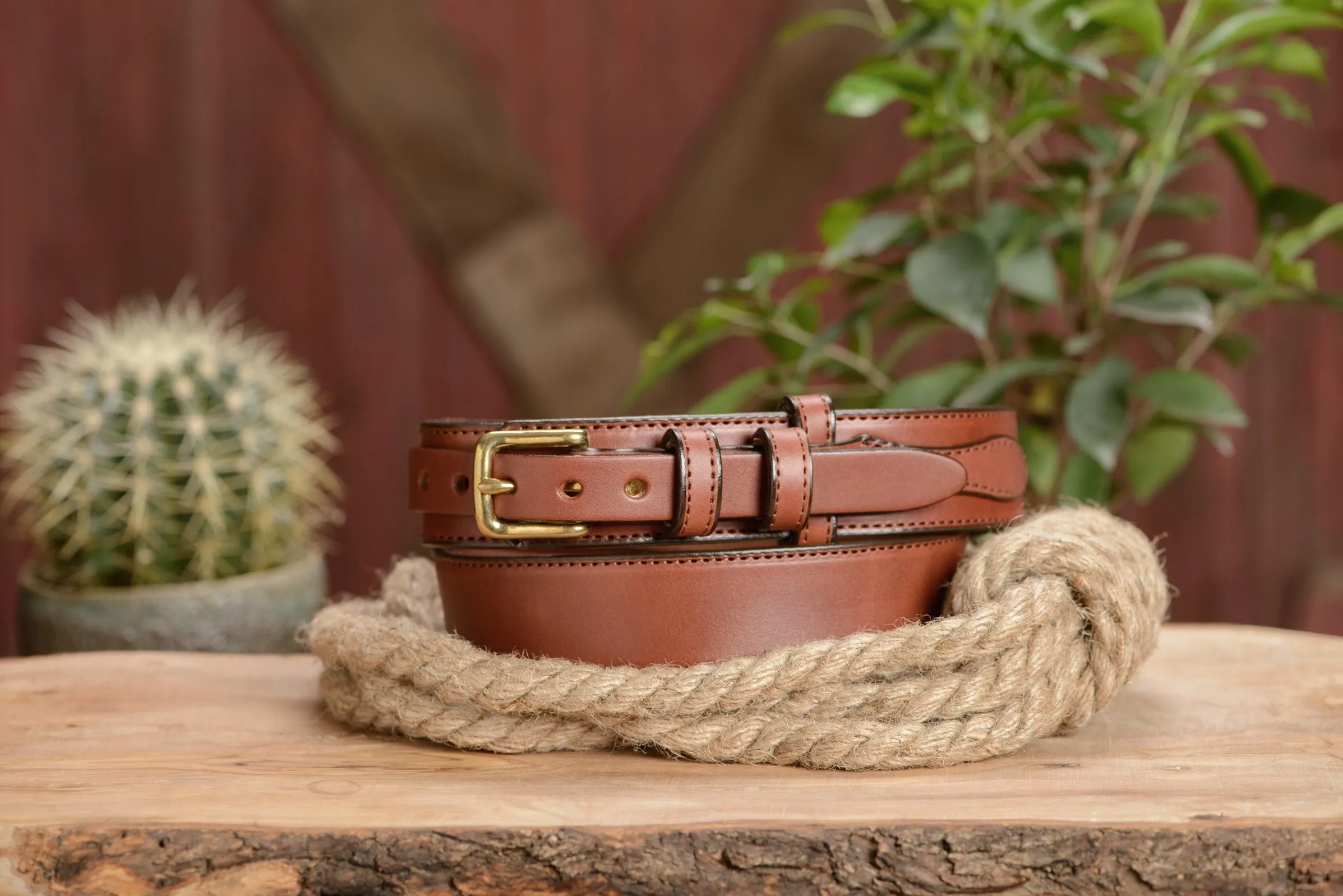 The Walker: Medium Brown Stitched Ranger 1.50"