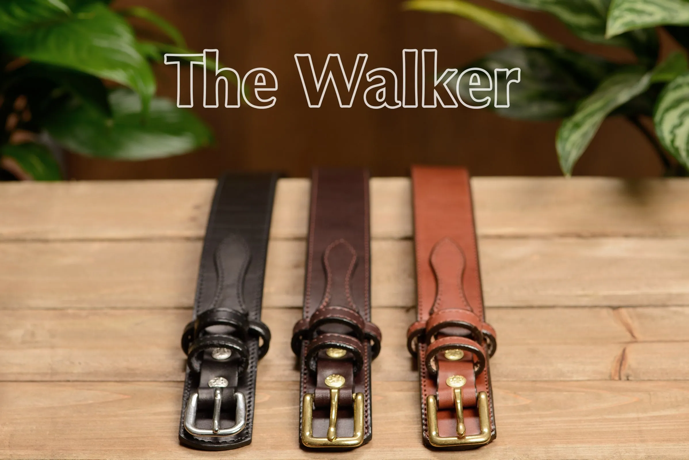 The Walker: Medium Brown Stitched Ranger 1.50"