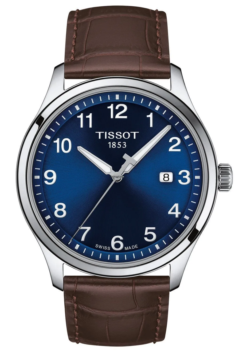 TISSOT GENT XL CLASSIC 22MM BROWN LEATHER STRAP