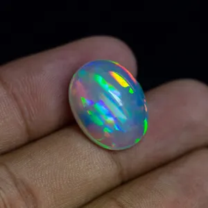 Top Quality AAA Grade Natural Welo Ethiopian Fire Opal Smooth Oval Honey Comb Texture Cabochon 12.90ct 18.5x14x9.5mm