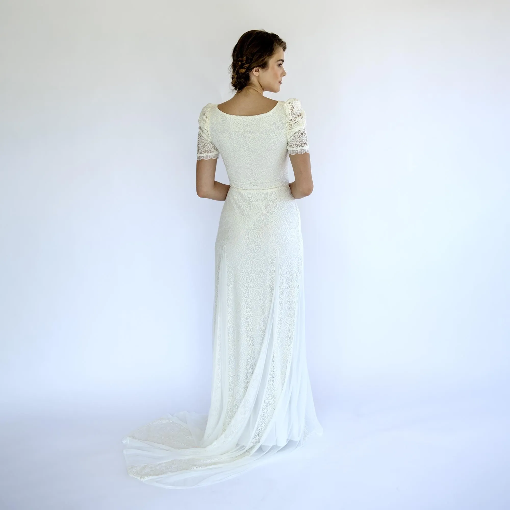 Train Vintage Wedding Dress #1495