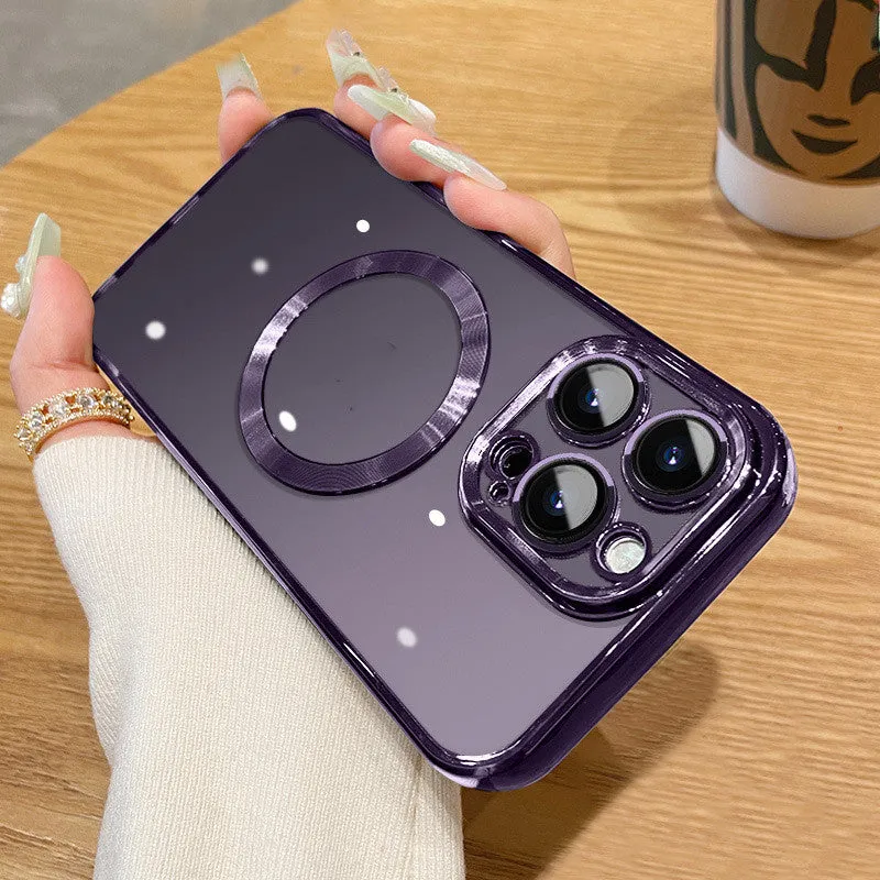Transparent Electroplated iPhone Case W/ Lens Protector