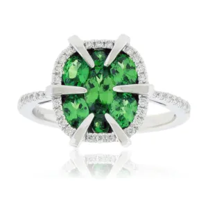 Tsavorite Garnet & Diamond Ring