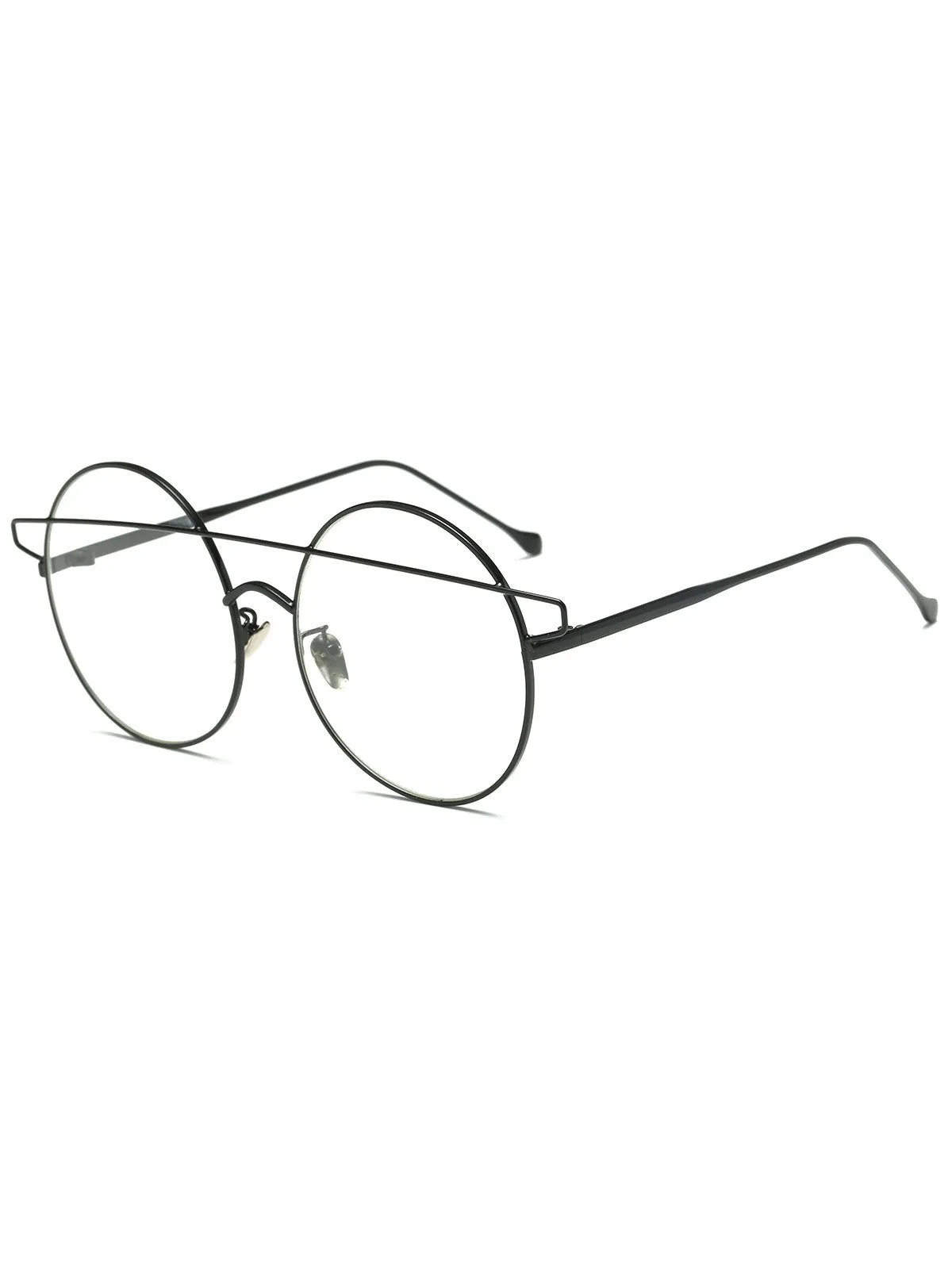 Unique Transparent Lens Crossover Round Sunglasses