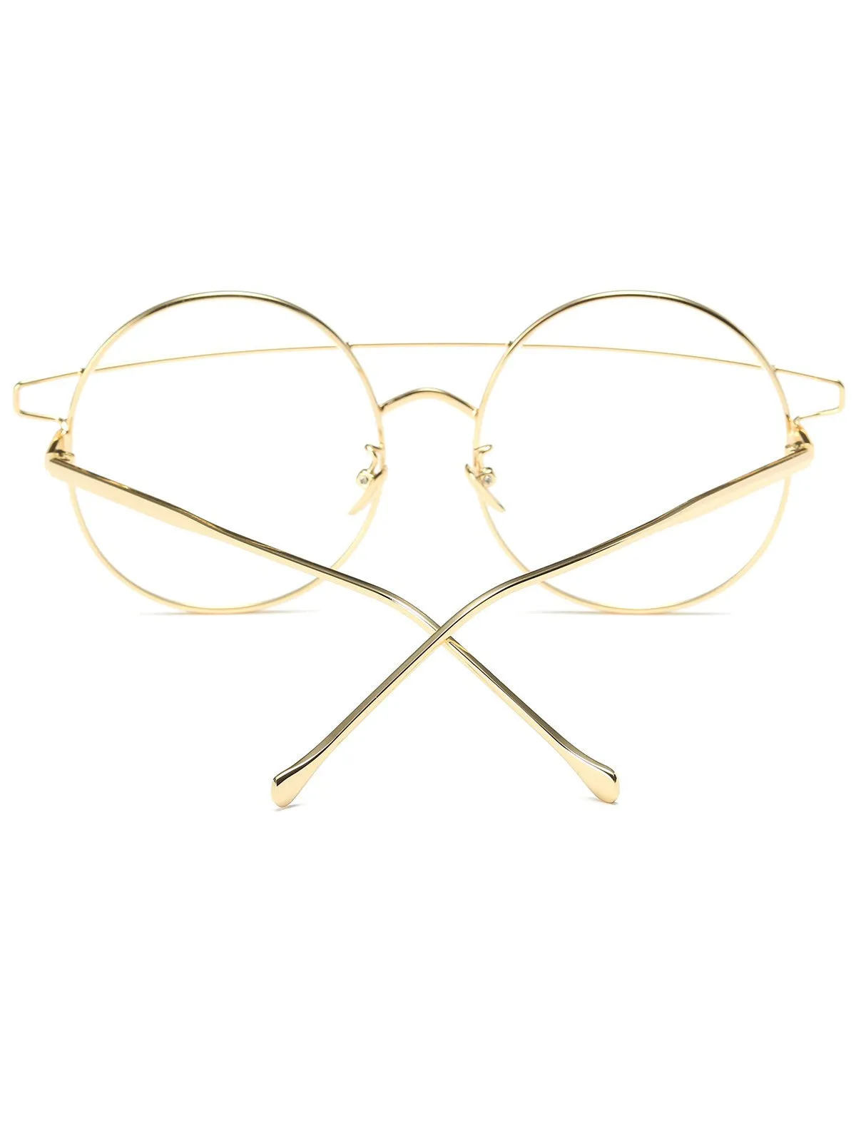 Unique Transparent Lens Crossover Round Sunglasses