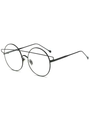 Unique Transparent Lens Crossover Round Sunglasses