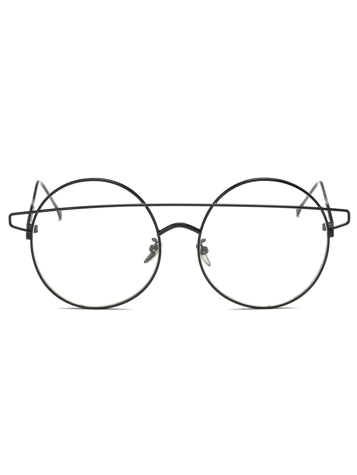 Unique Transparent Lens Crossover Round Sunglasses