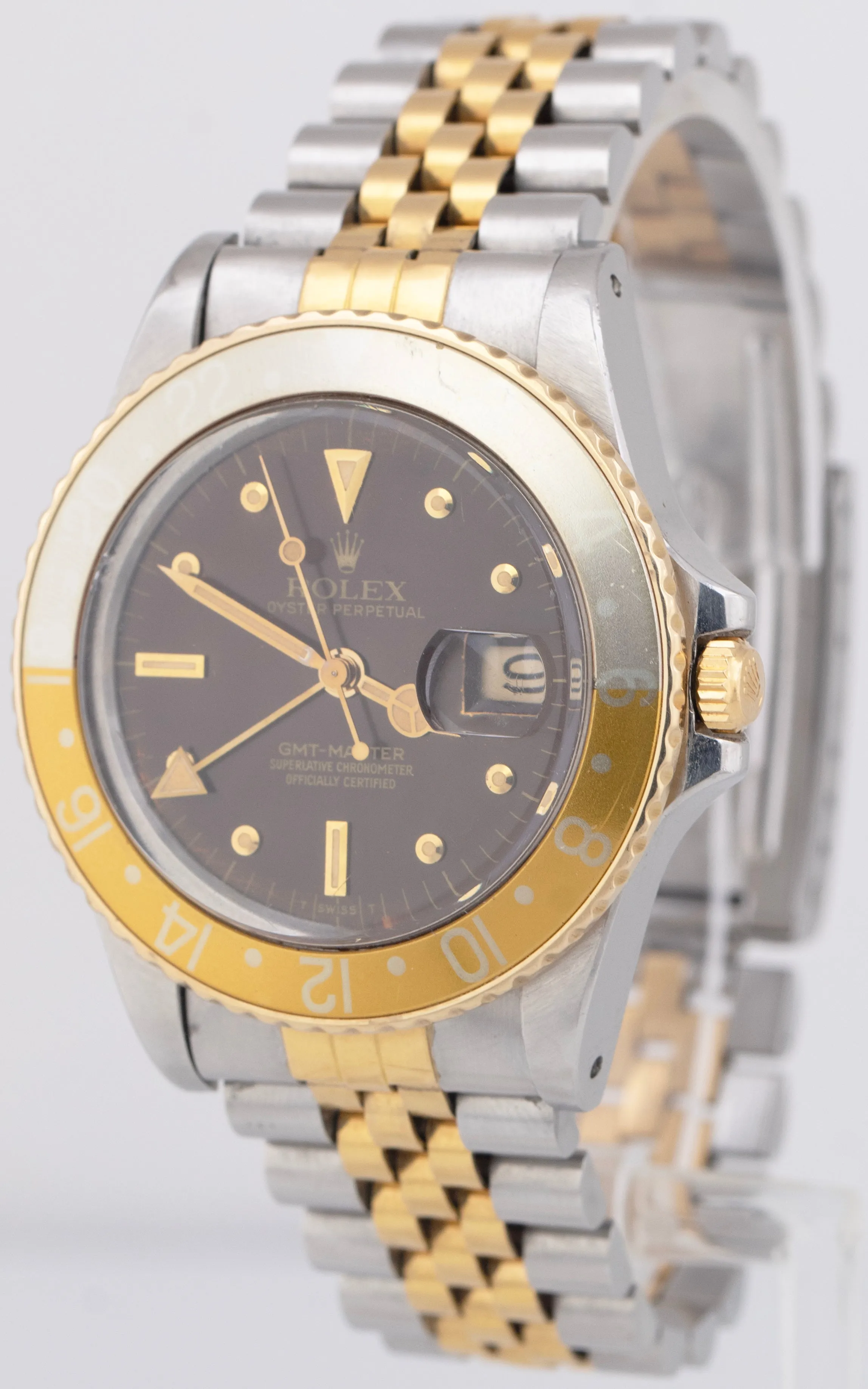 UNPOLISHED Rolex GMT-Master ROOT BEER Two-Tone 18K Gold Stainless Steel 16753