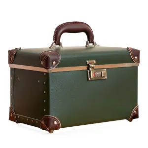 urecity Vintage Leather Makeup Train Case 12.5 inches